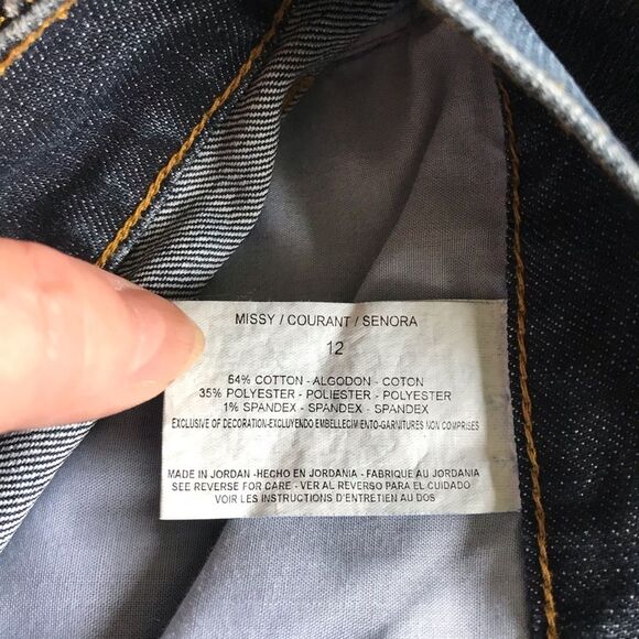 Gloria Vanderbilt Rhinestone Embellished Jeans Blue Sz 12 - Picture 5 of 10